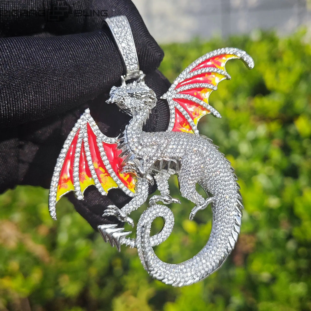 Iced Out Dragon Pendant BigBagBling