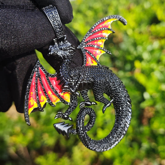 Iced Out Dragon Pendant BigBagBling