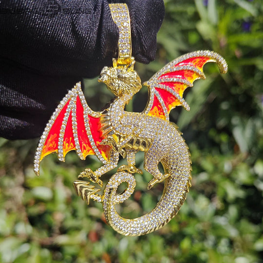 Iced Out Dragon Pendant BigBagBling