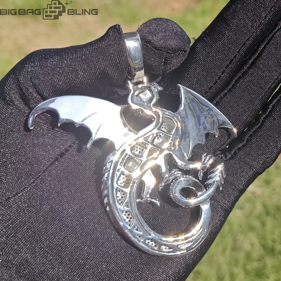 Iced Out Dragon Pendant BigBagBling