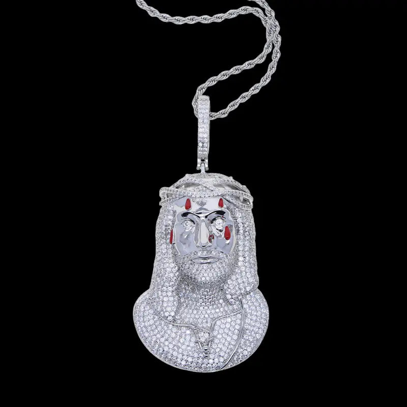 Iced Out Dripping Jesus Pendant BigBagBling