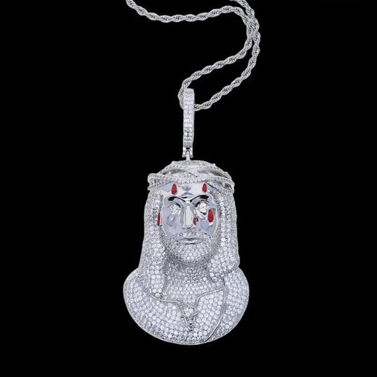 Iced Out Dripping Jesus Pendant BigBagBling