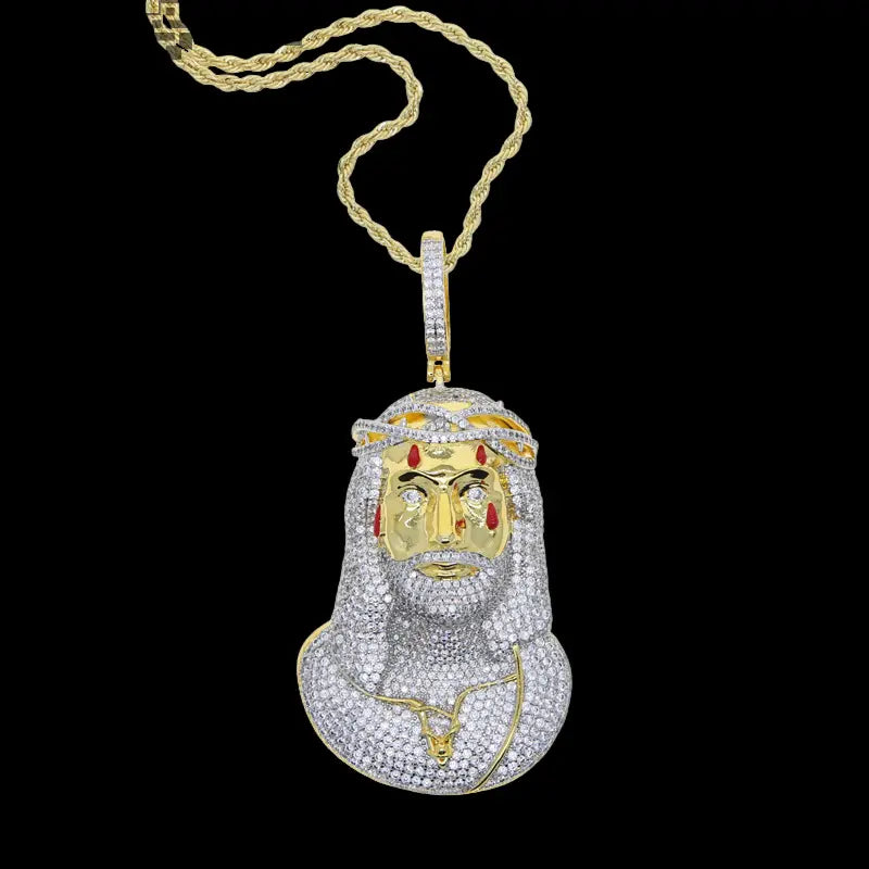 Iced Out Dripping Jesus Pendant BigBagBling