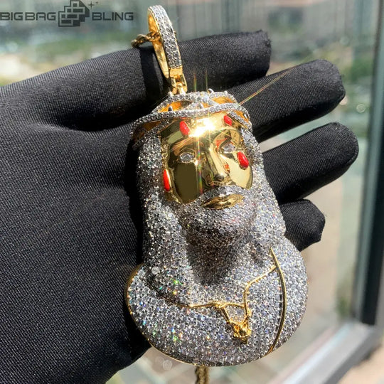 Iced Out Dripping Jesus Pendant BigBagBling