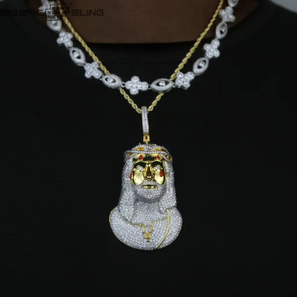 Iced Out Dripping Jesus Pendant BigBagBling
