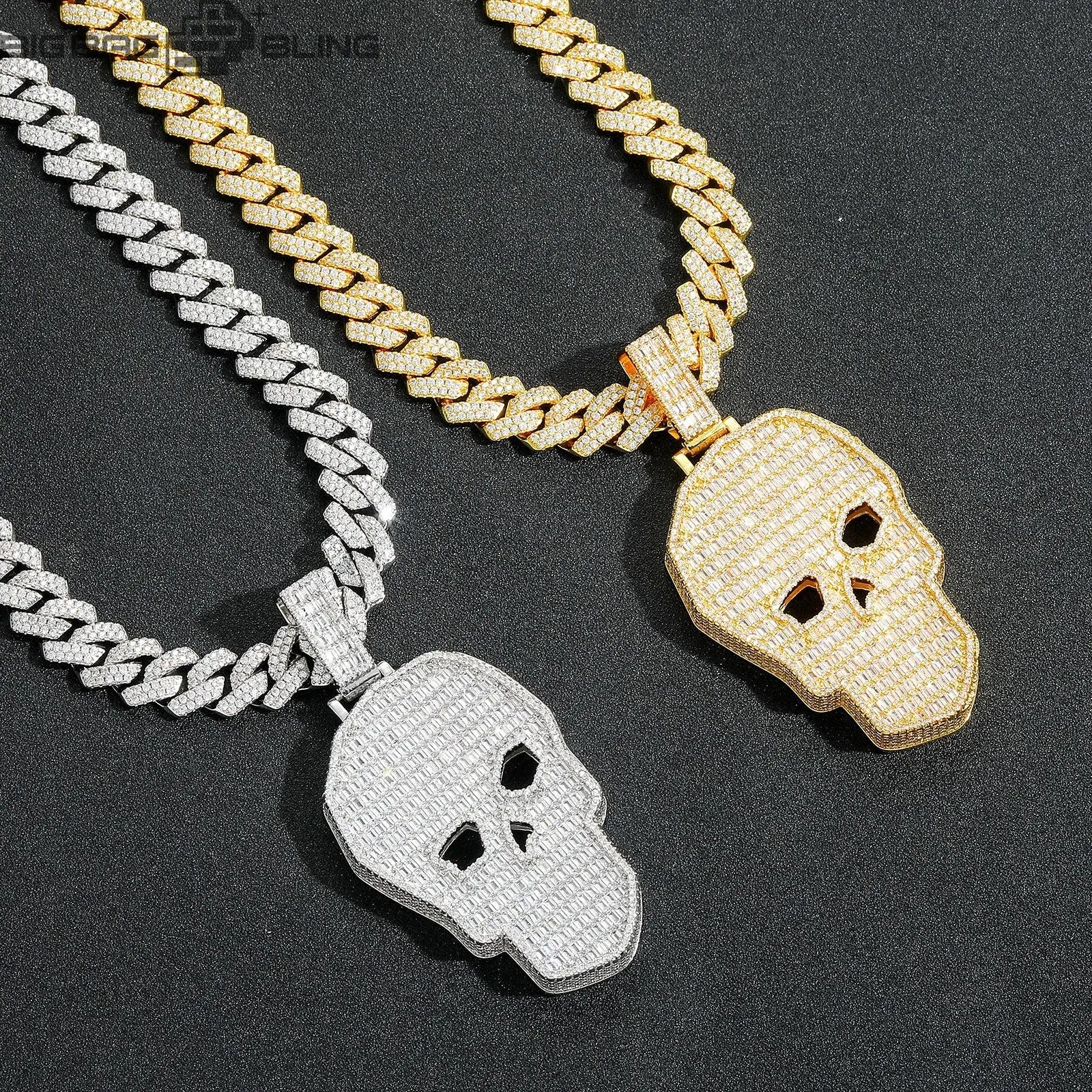 Iced Out Extra-large skull Pendant BigBagBling