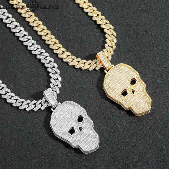 Iced Out Extra-large skull Pendant BigBagBling