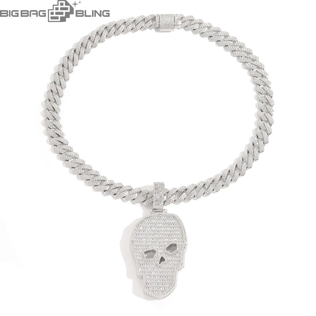 Iced Out Extra-large skull Pendant BigBagBling