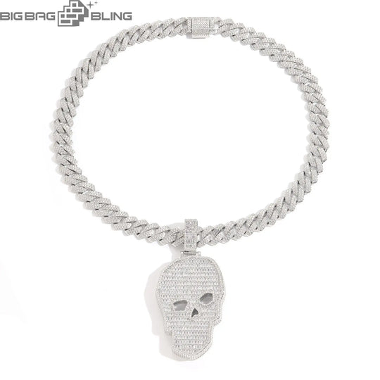 Iced Out Extra-large skull Pendant BigBagBling