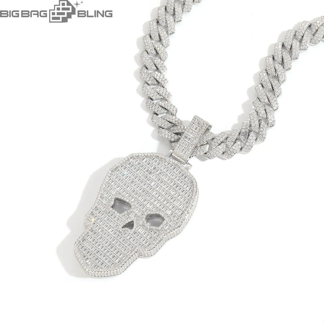 Iced Out Extra-large skull Pendant BigBagBling