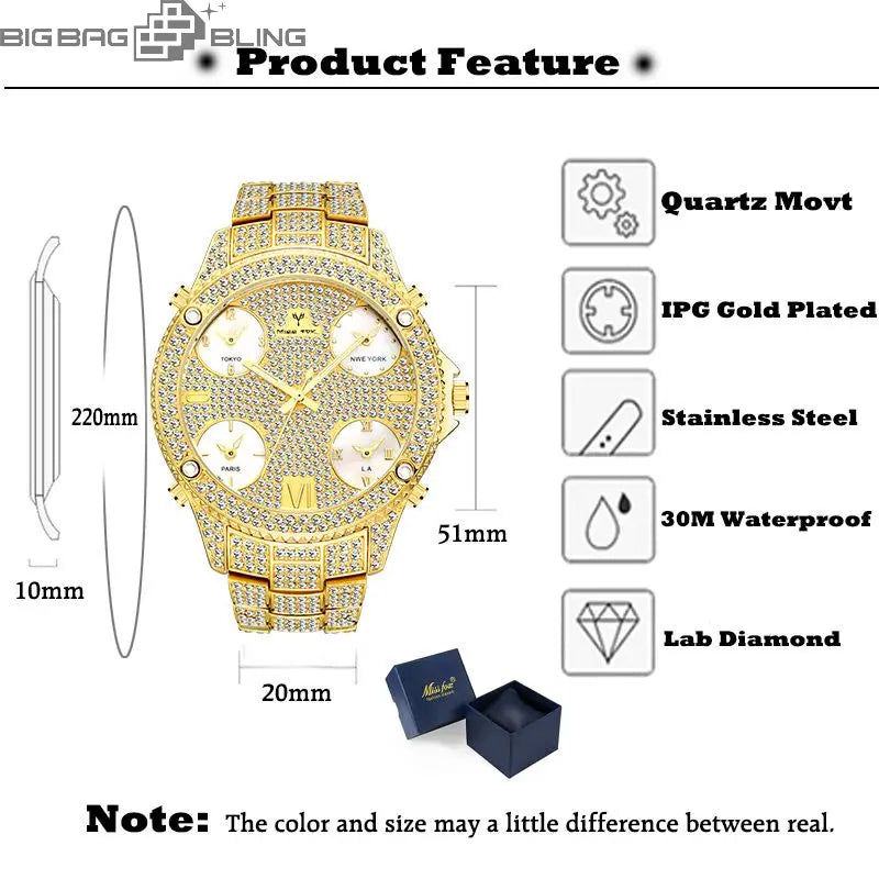 Iced Out Fashionable luminous Watch BigBagBling