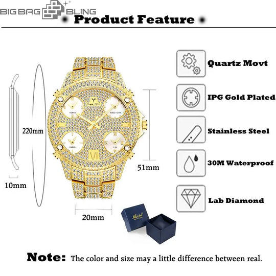 Iced Out Fashionable luminous Watch BigBagBling
