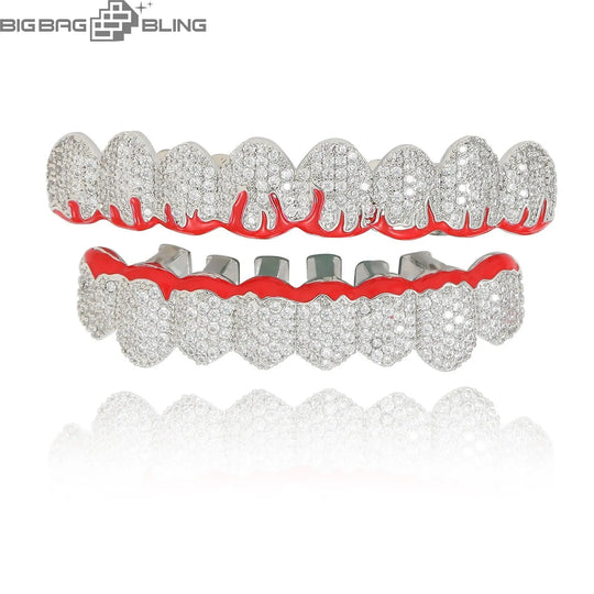 Iced Out Flame braces Grillz BigBagBling