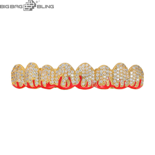 Iced Out Flame braces Grillz BigBagBling