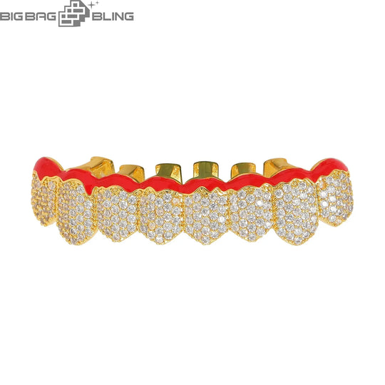 Iced Out Flame braces Grillz BigBagBling