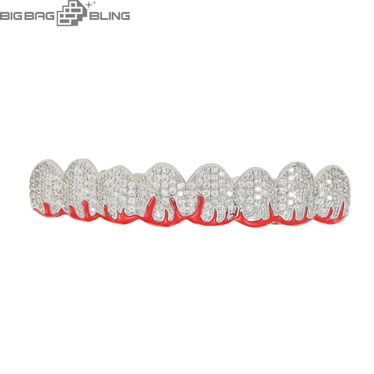 Iced Out Flame braces Grillz BigBagBling