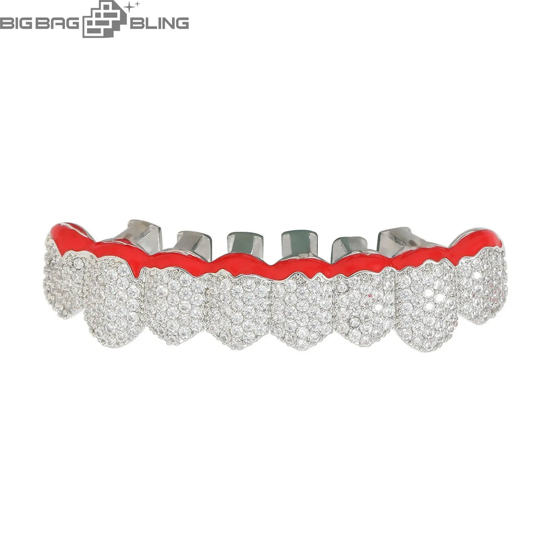 Iced Out Flame braces Grillz BigBagBling