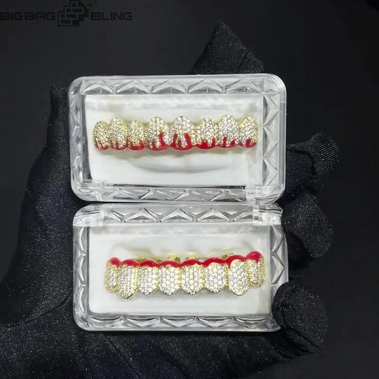 Iced Out Flame braces Grillz BigBagBling