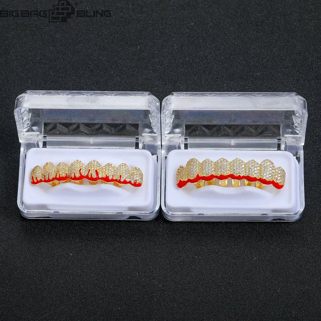 Iced Out Flame braces Grillz BigBagBling