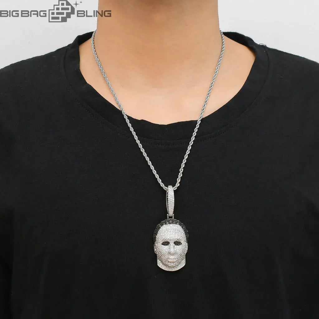 Iced Out Friday the 13th Villain Face Pendant BigBagBling