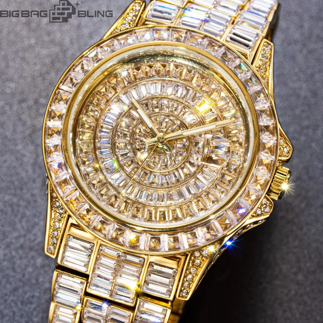 Iced Out Full diamond waterproof Watch BigBagBling
