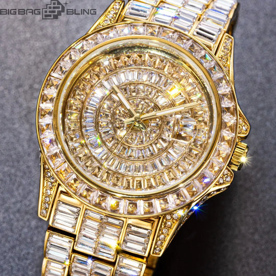 Iced Out Full diamond waterproof Watch BigBagBling