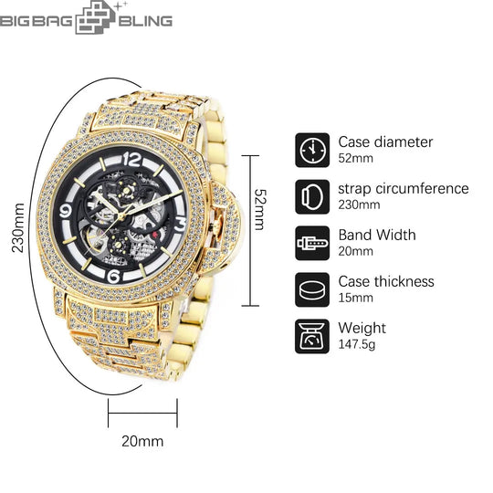 Iced Out Full of luminous diamonds Watch BigBagBling