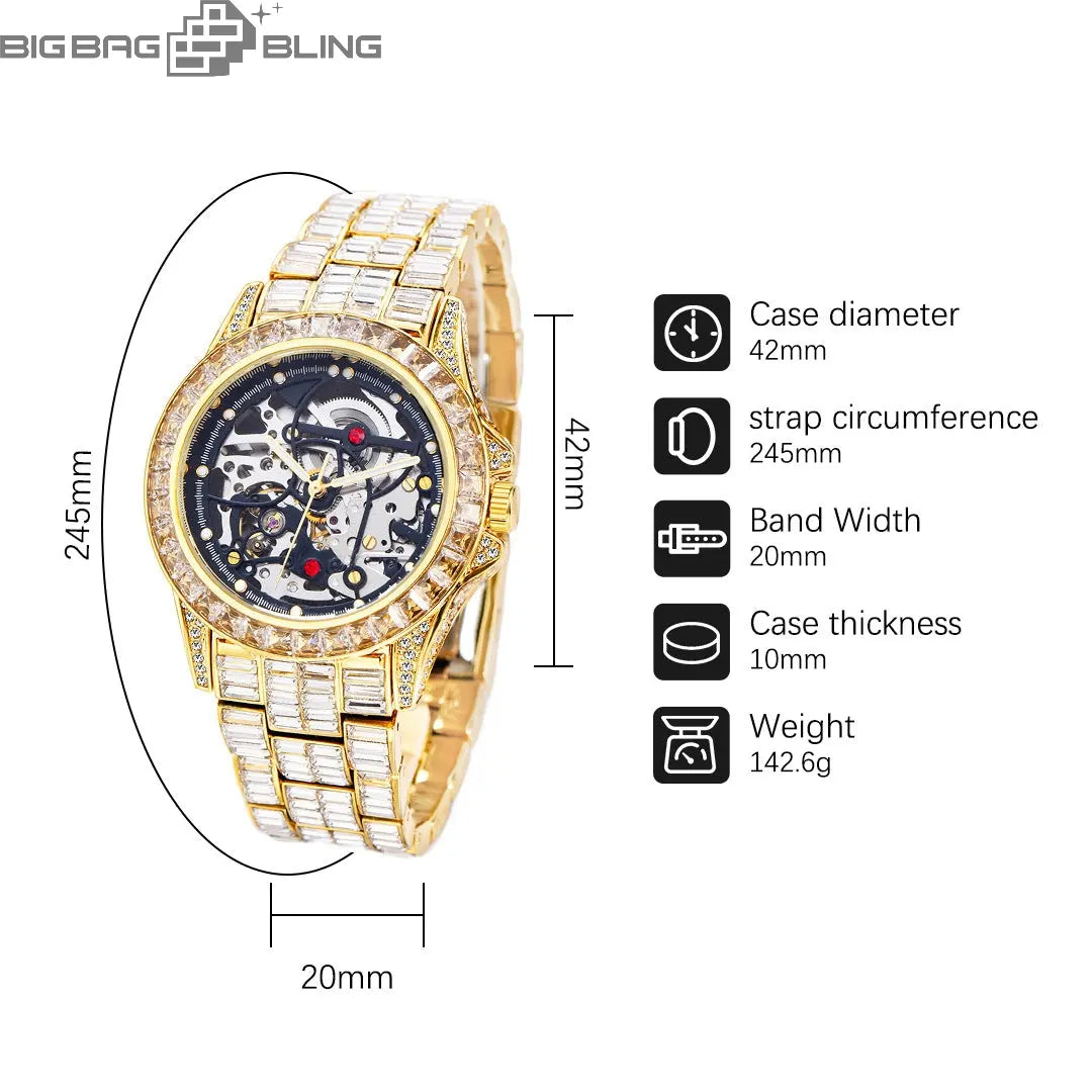 Iced Out Fully automatic machinery Watch BigBagBling