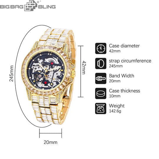 Iced Out Fully automatic machinery Watch BigBagBling