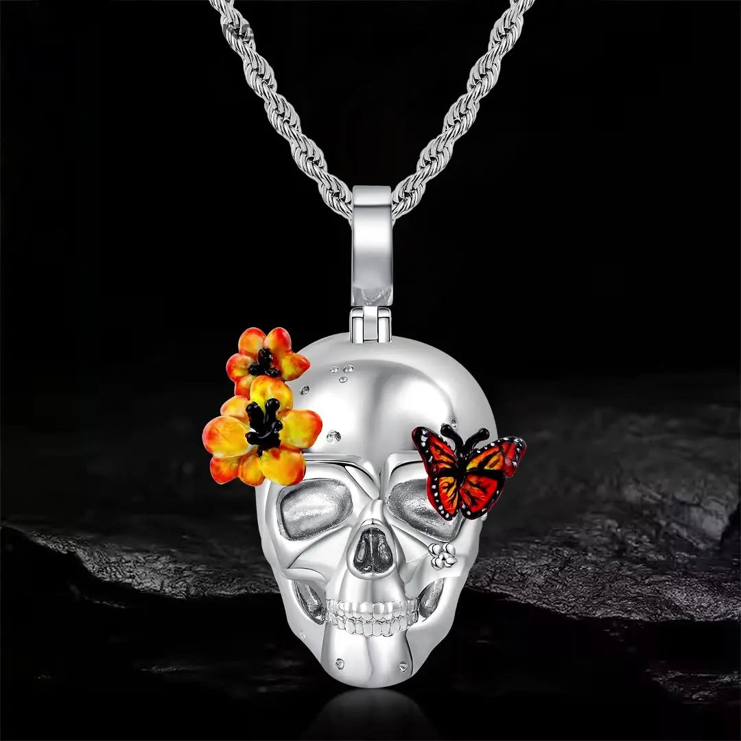 Iced Out Ghost Head Pendant BigBagBling