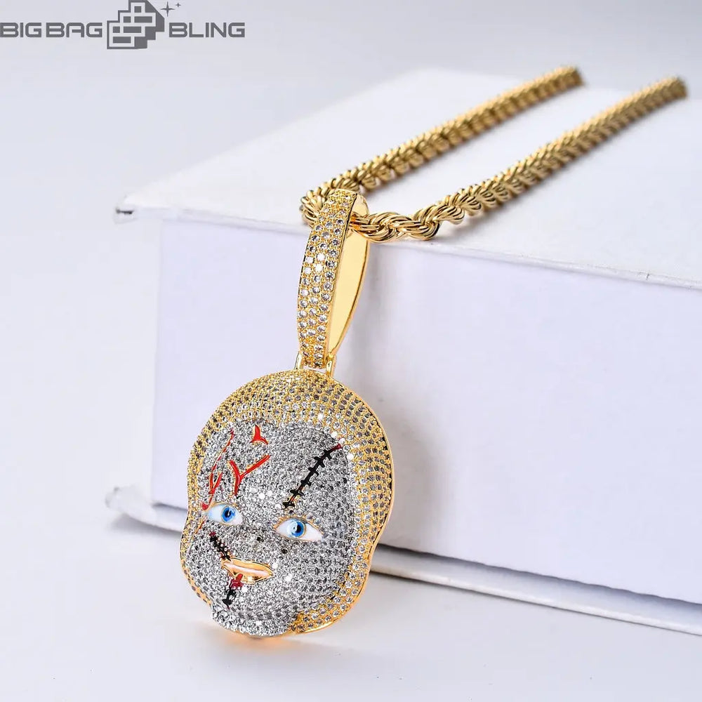 Iced Out Ghost Kid Pendant BigBagBling