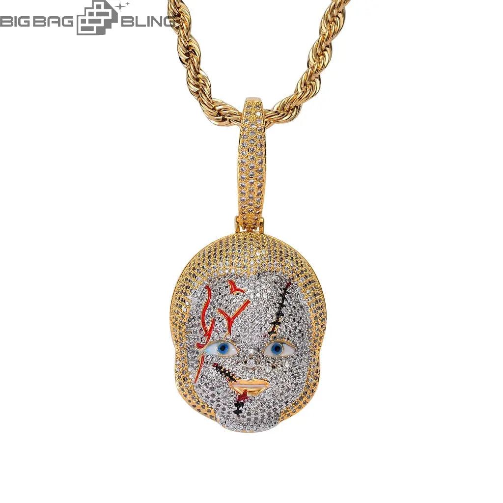 Iced Out Ghost Kid Pendant BigBagBling