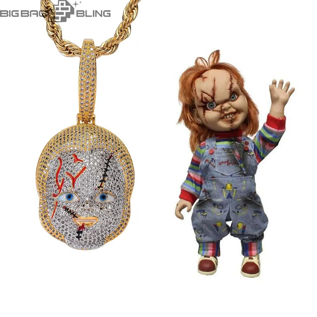 Iced Out Ghost Kid Pendant BigBagBling