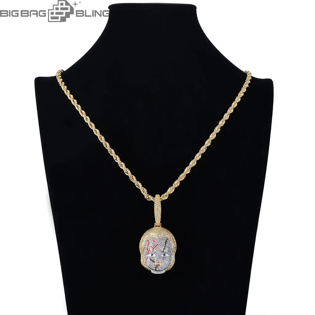 Iced Out Ghost Kid Pendant BigBagBling