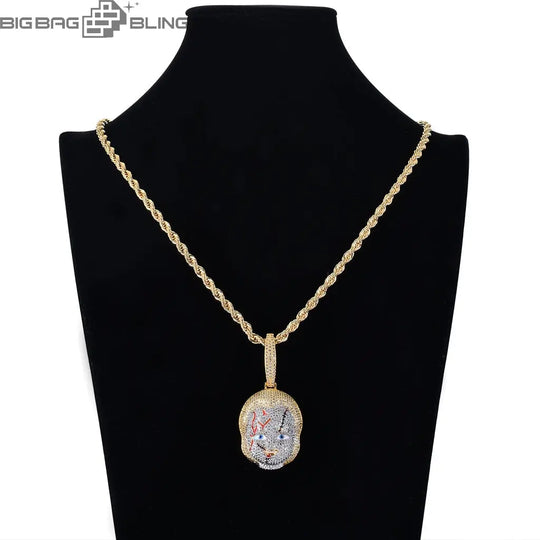 Iced Out Ghost Kid Pendant BigBagBling