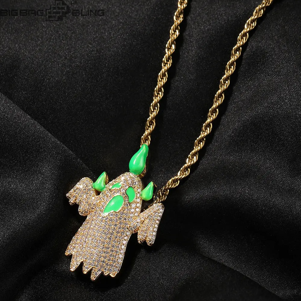 Iced Out Glow Phantom Pendant BigBagBling