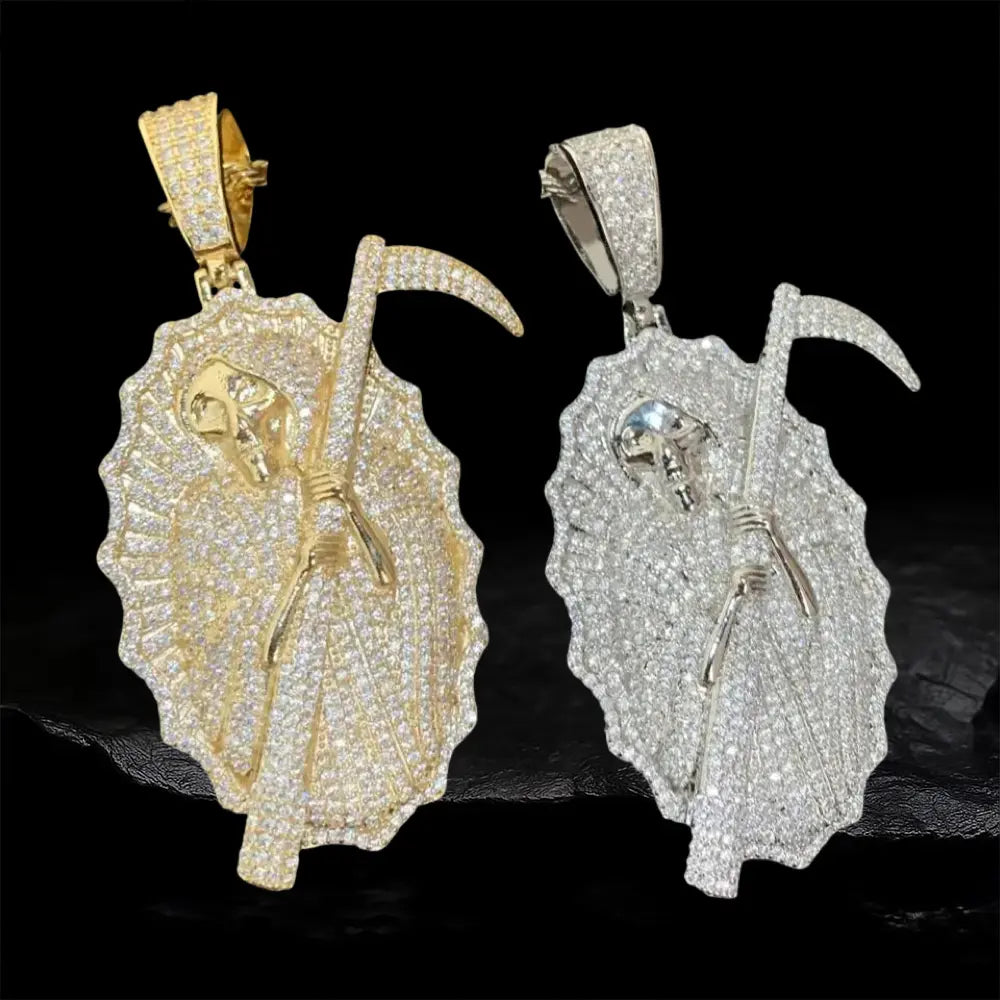 Iced Out Grim Reaper Pendant BigBagBling