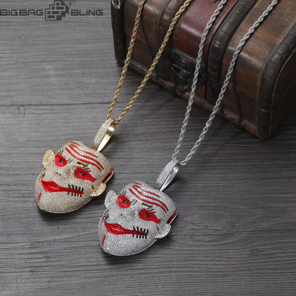 Iced Out Halloween Clown Pendant BigBagBling