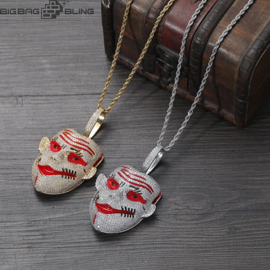 Iced Out Halloween Clown Pendant BigBagBling