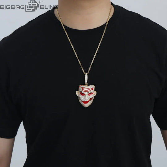 Iced Out Halloween Clown Pendant BigBagBling