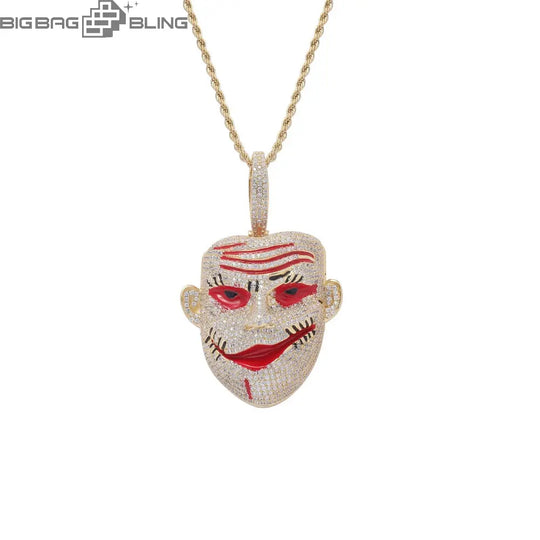 Iced Out Halloween Clown Pendant BigBagBling