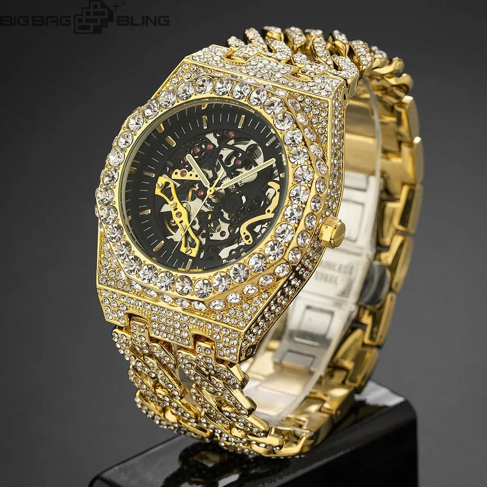 Iced Out Hollowed-out Watch BigBagBling