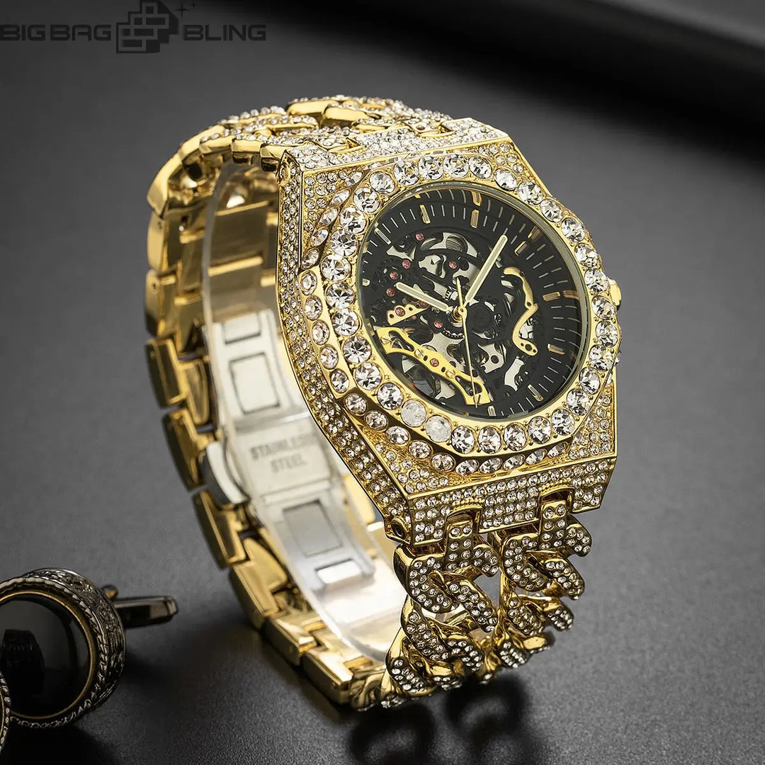 Iced Out Hollowed-out Watch BigBagBling