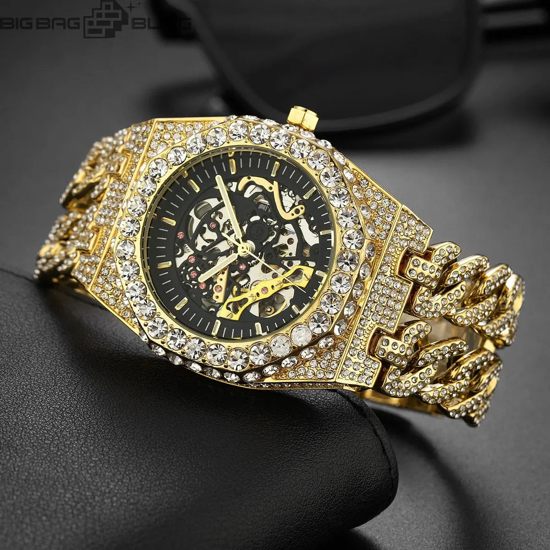 Iced Out Hollowed-out Watch BigBagBling