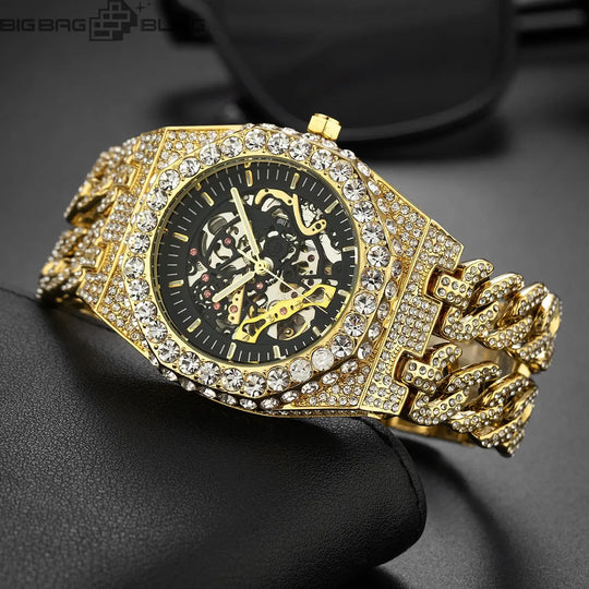 Iced Out Hollowed-out Watch BigBagBling