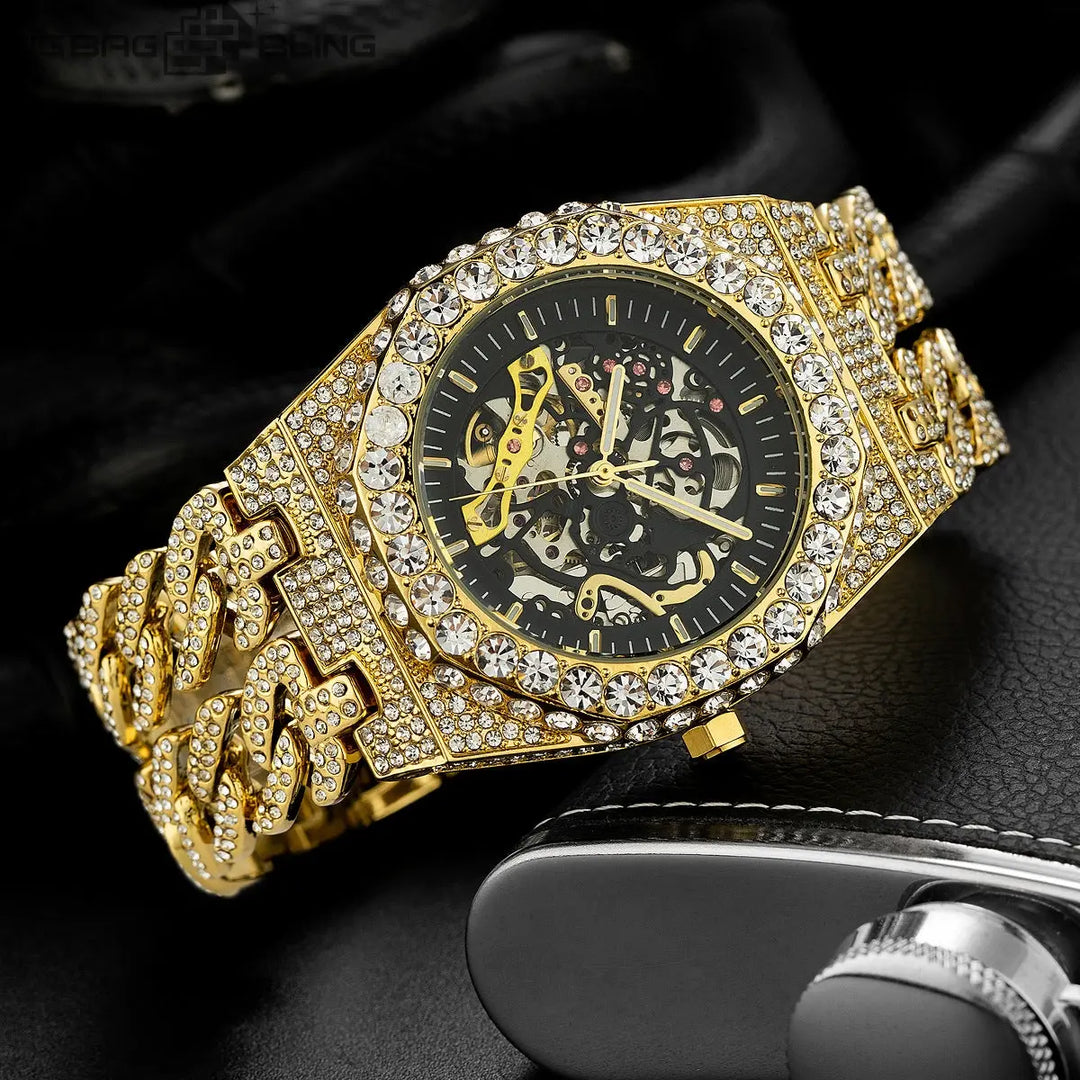 Iced Out Hollowed-out Watch BigBagBling