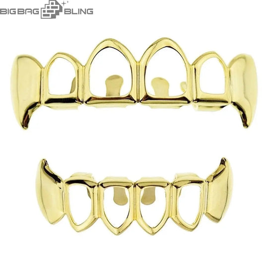 Iced Out Hollowed-out fangs Grillz BigBagBling