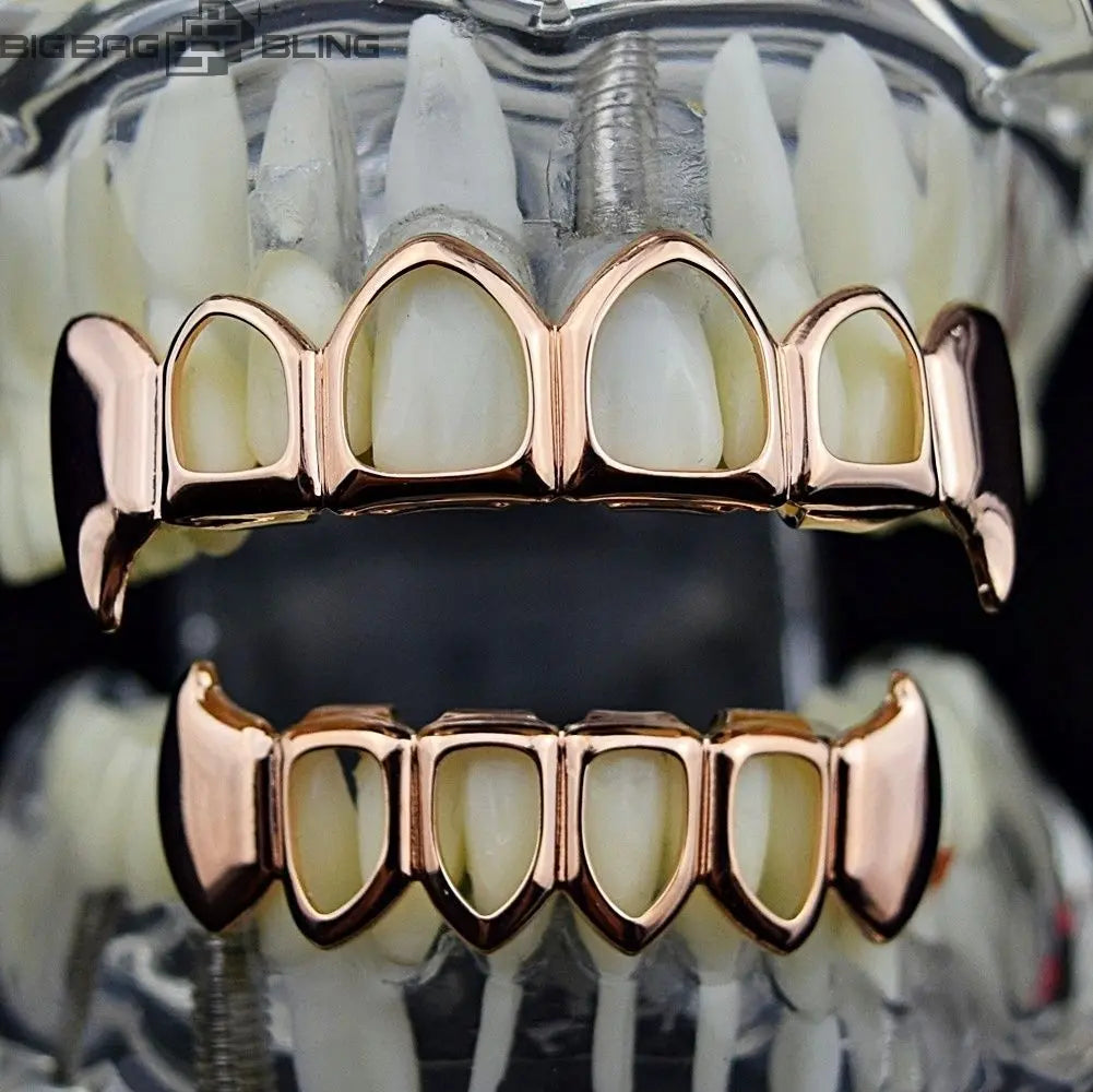 Iced Out Hollowed-out fangs Grillz BigBagBling