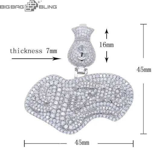 Iced Out Hustle Pendant BigBagBling