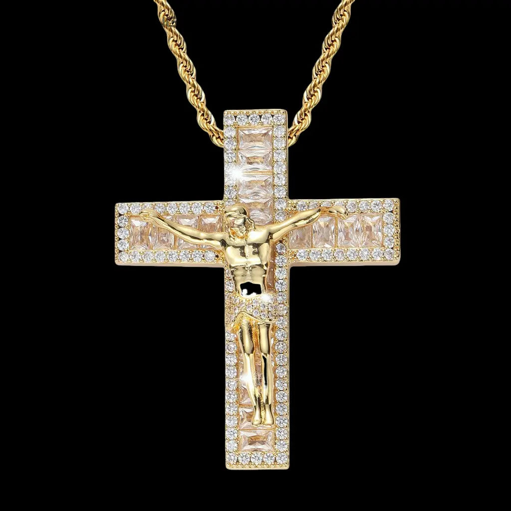 Iced Out Jesus Cross Pendant BigBagBling